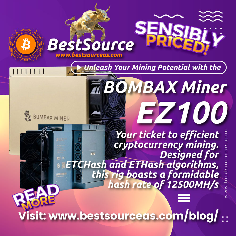 Meet the Bombax Miner EZ100, your ticket to efficient cryptocurrency mining. Designed for ETCHash and ETHash algorithms, this rig boasts a formidable hash rate of 12500MH/s ± 5%. Visit www.bestsourceas.com